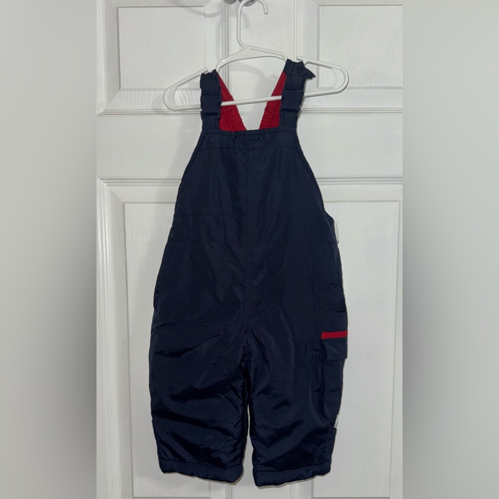 London Fog Infant Snow Bibs Overalls 12M Navy Blue Winter Ski Pants Toddler